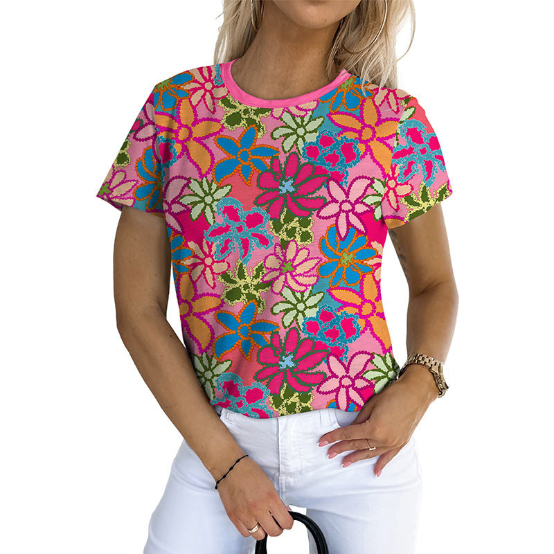 VVZ Women's Casual Printed T-Shirt Top