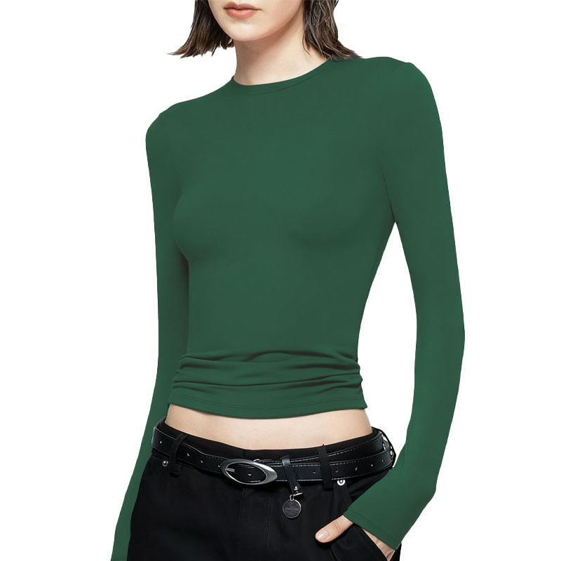 VVZ Long Sleeve Shirts Basic Crop Tops