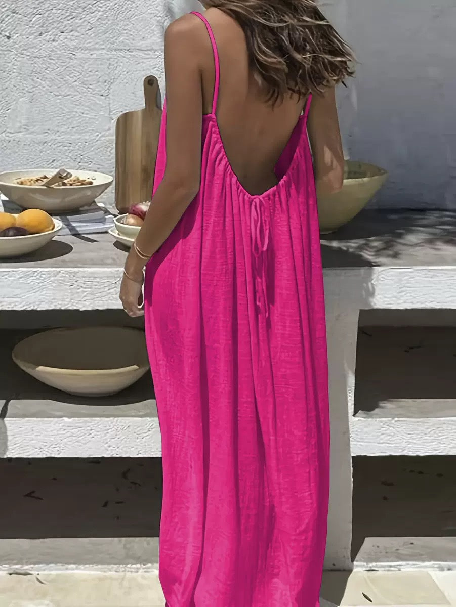 VVZ Women's Solid Color Cami Lounge Dress