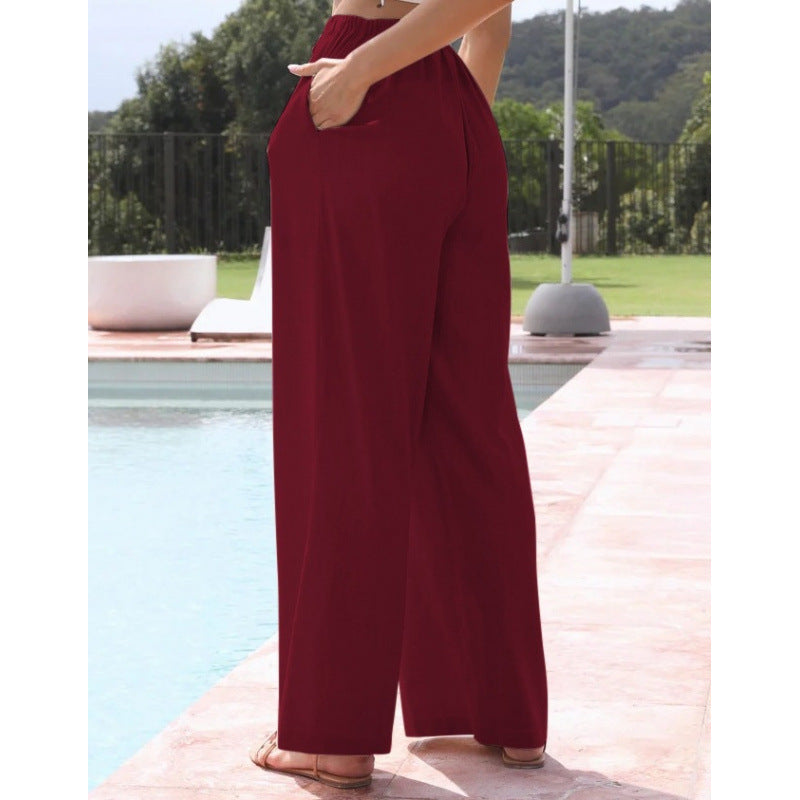 VVZ Women's Cotton-Linen Wide-Leg Summer Trousers