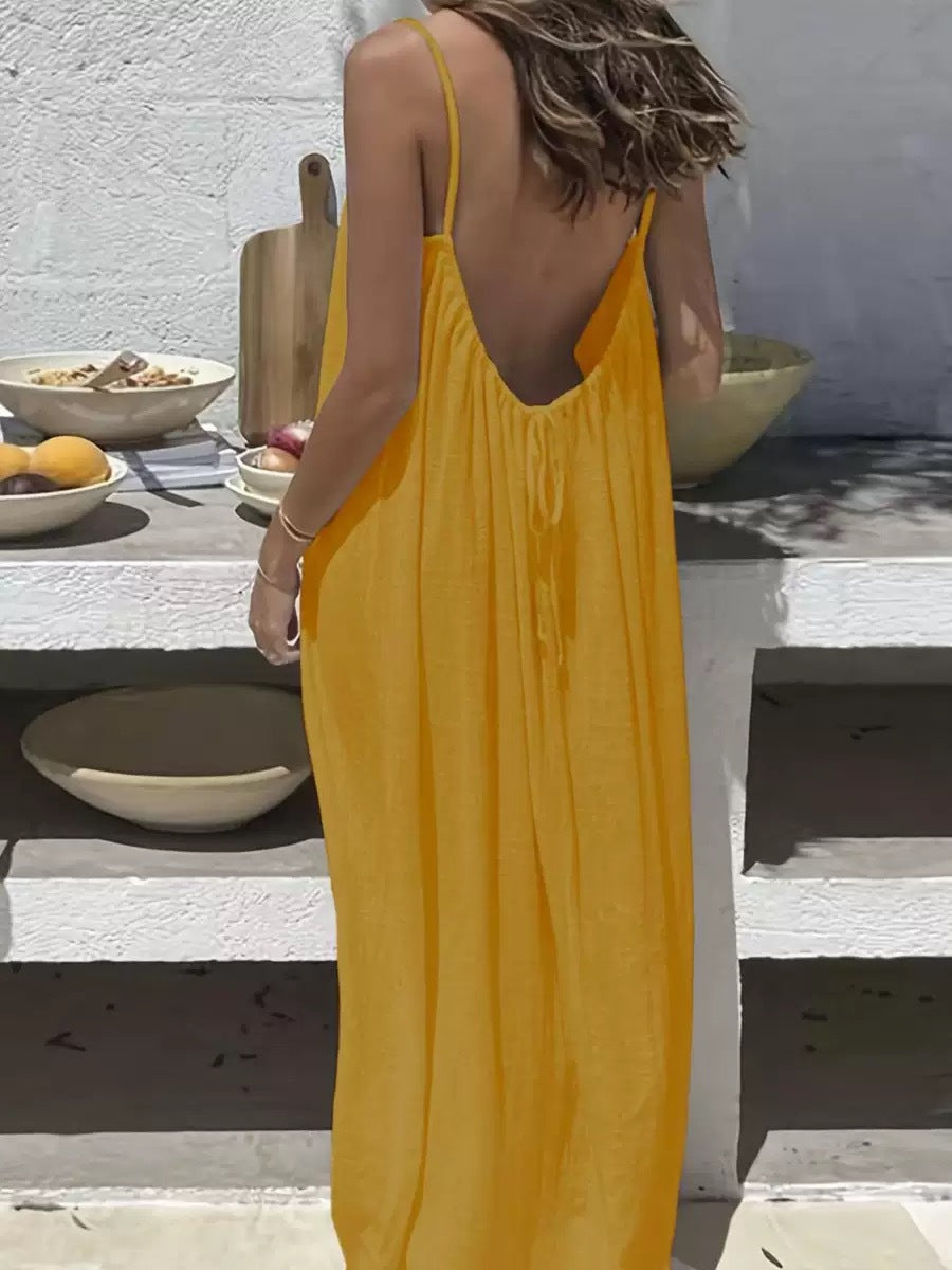 VVZ Women's Solid Color Cami Lounge Dress