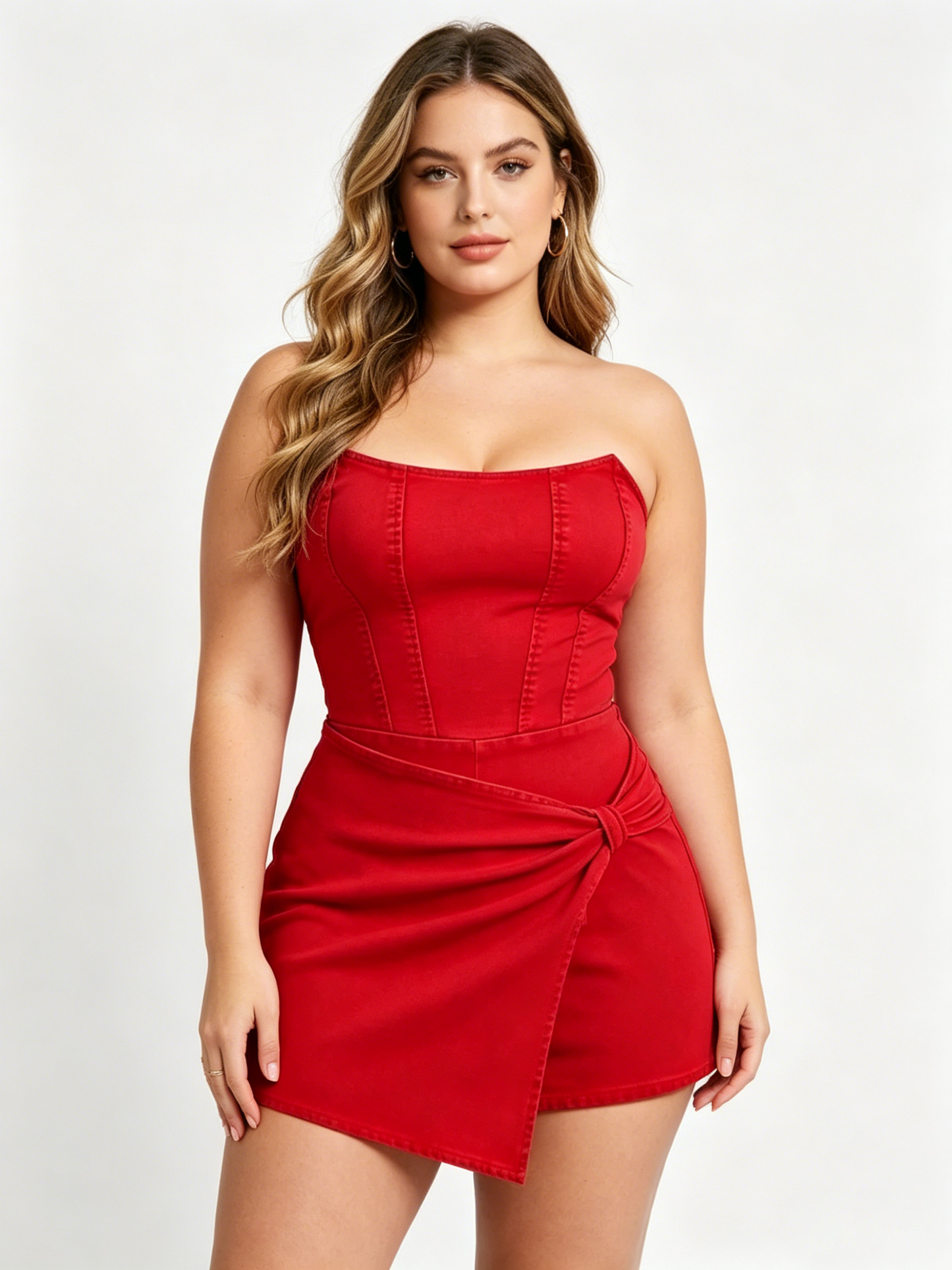 VVZ Women's Denim Strapless Romper