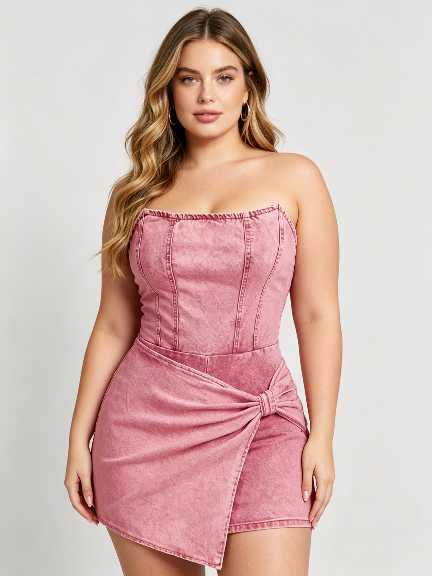 VVZ Women's Denim Strapless Romper
