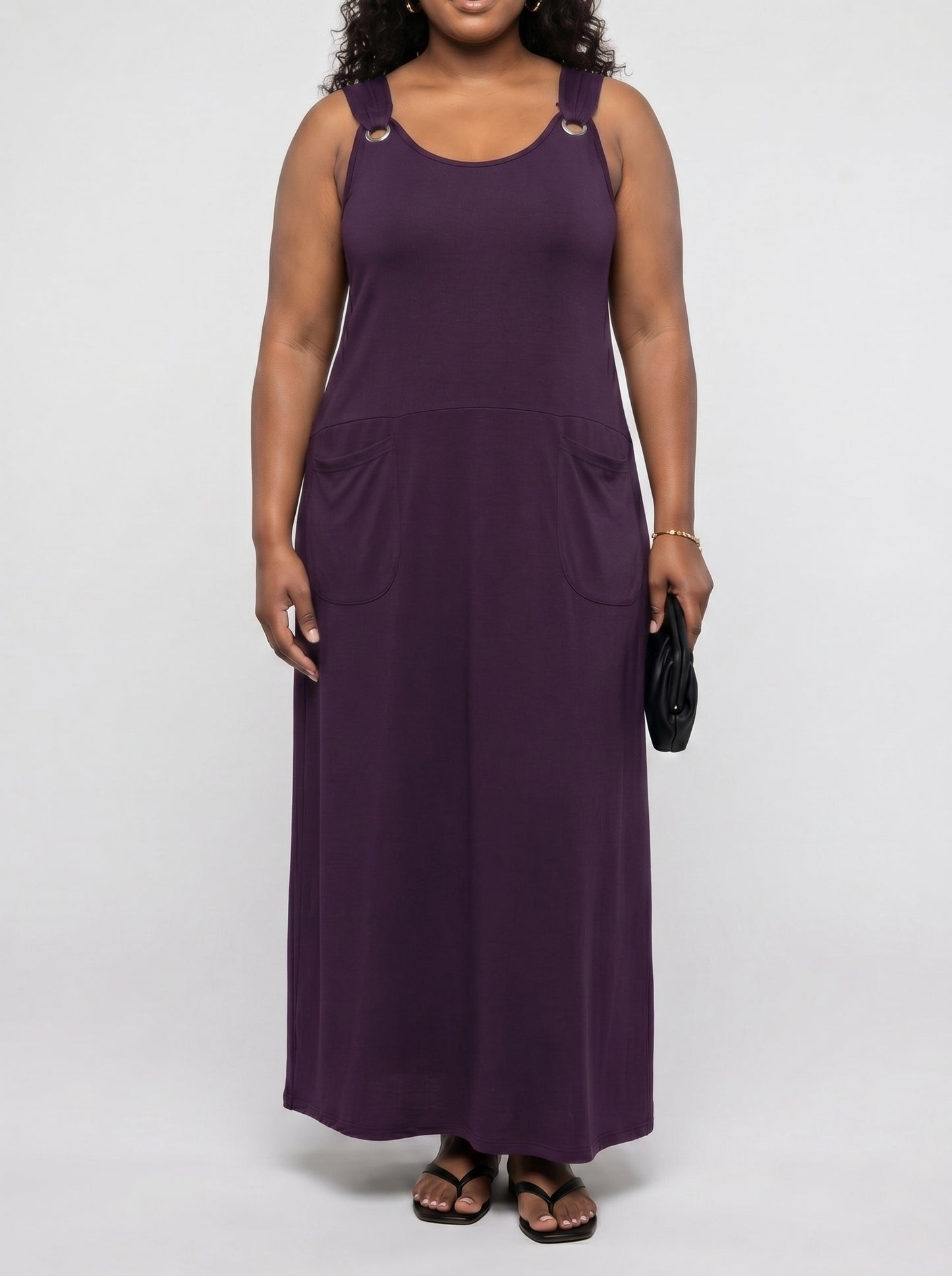 VVZ Women's Loose Plain Dress