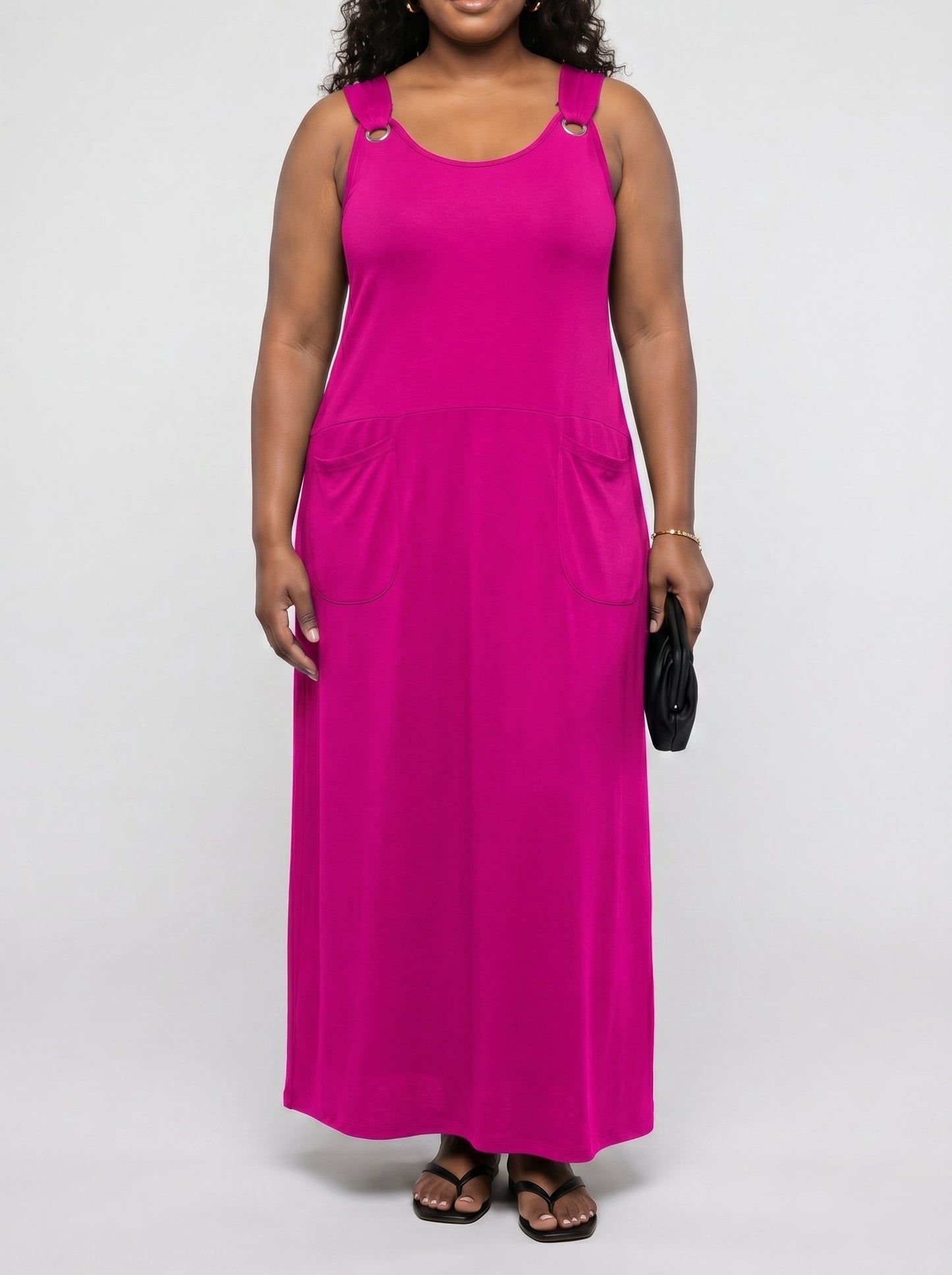 VVZ Women's Loose Plain Dress