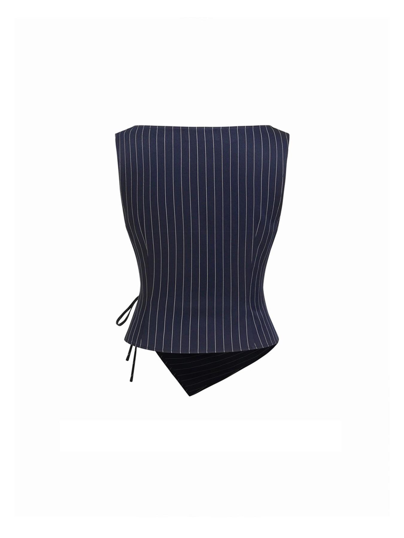 VVZ Women's Striped Tie-Front Tank Top and Straight-Leg Pants Set
