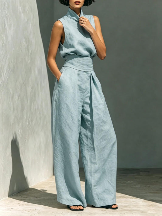 VVZ Elegant and stylish solid-color two-piece women's outfit