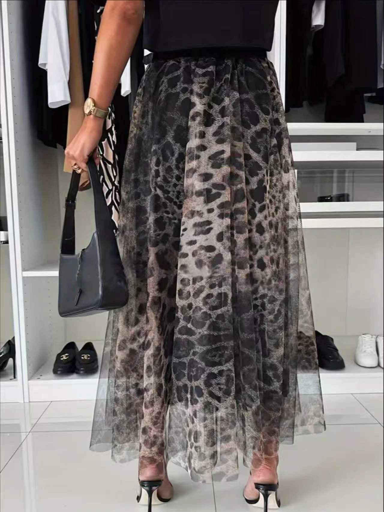 VVZ Women's Leopard-Print Maxi Dress