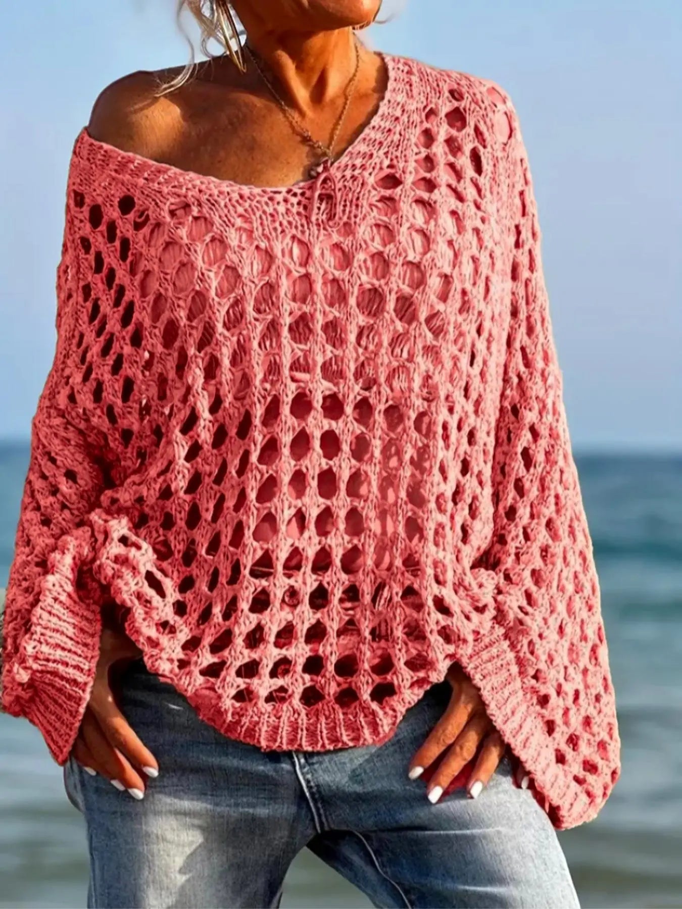 VVZ Women's Casual Loose-Fit V-Neck Top