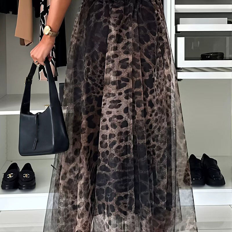 VVZ Women's Leopard-Print Maxi Dress