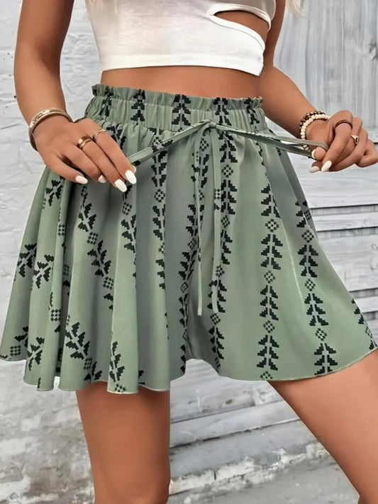 VVZ Women's All-Over Print Front-Tie Shorts